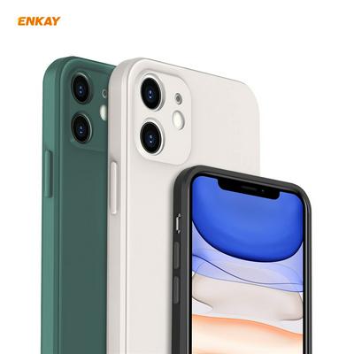 ENKAY ENK-PC064 Straight Edge Liquid Silicone Precise Hole Anti-fall Mobile Phone Protection Soft Case for iPhone 11(6.1)