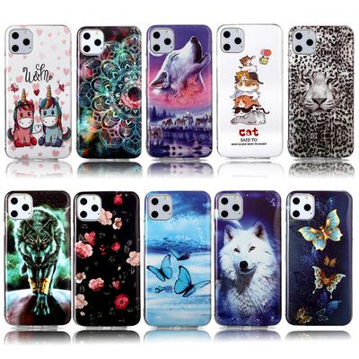 Luminous Colored Painting Shockproof Anti-Scratch Soft TPU Back Cover Case for iPhone 11 Pro 5.8