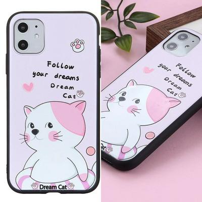 Cute Cartoon Pattern Phone Case for iPhone 11 Pro Max, Following Its Dream Cat Phone Cover