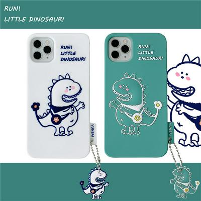 3D Cartoon Dinosaur Couple Pattern Anti-Scratch Shockproof Soft Silicone Back Cover Case for iPhone 12 Pro Max (6.7)