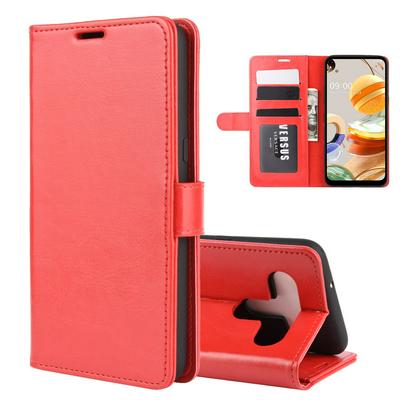 R64 Pattern Single Folding Open Left and Right Scratch Resistant PU Leather Phone Cover with Stand and Card Slots for LG K61