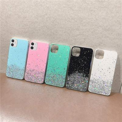 Epoxy Dripping Solid Color with Silver Foil PC Back Cover Case for Apple iPhone 11(6.1)