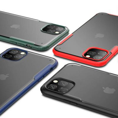 2 in 1 Detachable Frosted Transparent Anti-Fingerprint Hard PC Back + Soft TPU Frame Back Cover Case for iPhone 11 Pro 5.8