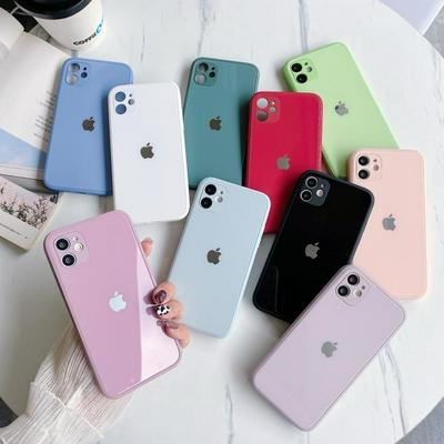 Rubik's Cube Straight Edge Liquid Tempered Glass Back + TPU Edge Back Cover Case for iPhone 11 (6.1)
