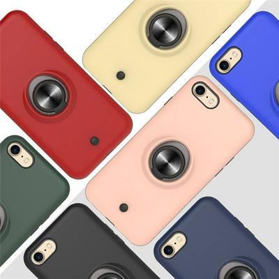 Anti-Wrestling Fall-Proof 2 in 1 Detachable Hard PC + Soft TPU with Metal Magnetizing Disk Rotary Gyroscope Ring Bracket Back Cover Case for iPhone 7 / 8 