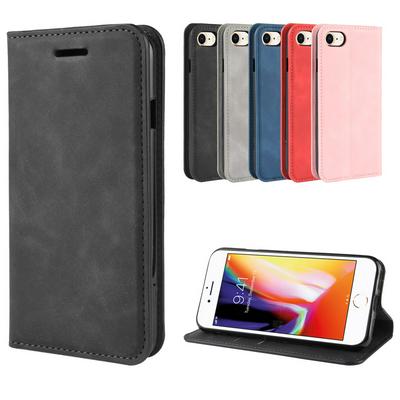 Retro Pattern PU Leather + Soft TPU Card Slots with Stand Support and Wallet Magnetic Absorb Protective Case for iPhone 7 / 8