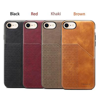 Card Holder Phone Case for iPhone 8/7, Leather-coated Hard Phone Cover