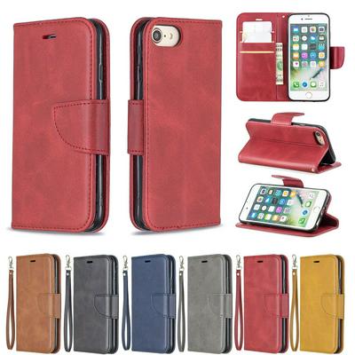 Sheep Skin Shockproof PU Leather + Soft TPU with Card Slots Stand Wallet Protective Case for iPhone 7 / 8
