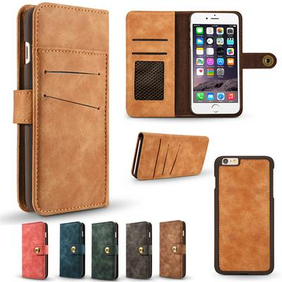 Retro Two-in-one Detachable Shockproof Magnet Buckle Closure Multifunctional PU leather Walet Phone Case for iPhone 7 / 8