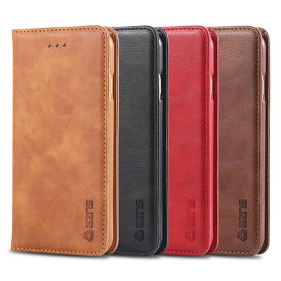 Retro Pattern Solid Color PU Leather + Soft TPU Case with Card Slots and Picture Frame Protective Cover Case for iPhone 7 / 8