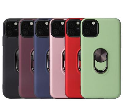 Soft TPU Phone Case for iPhone 11 Pro, Matte Candy Color Phone Cover with Ring Stand