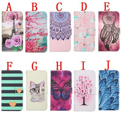 Painted Wallet Case for iPhone 2019 6.1inch, Beautifully Colored Phone Case with Hidden Kickstand