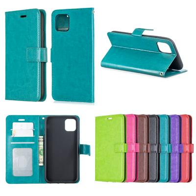 Crazy Horse Pattern PU Leather + TPU with Card Slots Wallet and Stand Support Cover Case for Apple iPhone 11(6.1)