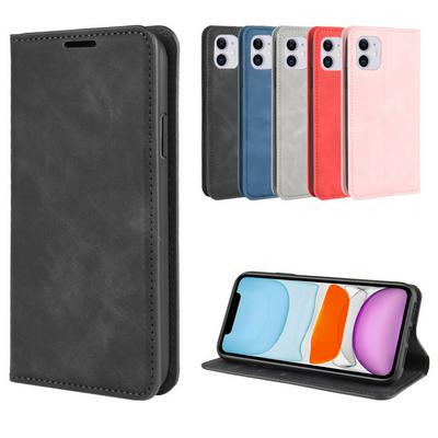 Retro Pattern PU Leather + Soft TPU Card Slots with Stand Support and Wallet Magnetic Absorb Protective Case for Apple iPhone 11(6.1)