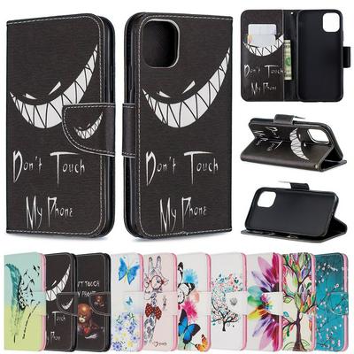 Wallet Case for iPhone 11 6.1inch, Colored Painting Leather Phone Cover with Magnetic Closure and Kickstand