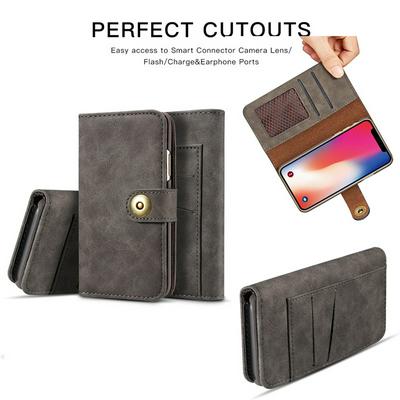Retro Two-in-one Detachable Shockproof Magnet Buckle Closure Multifunctional PU leather Walet Phone Case for iPhone 11(6.1)
