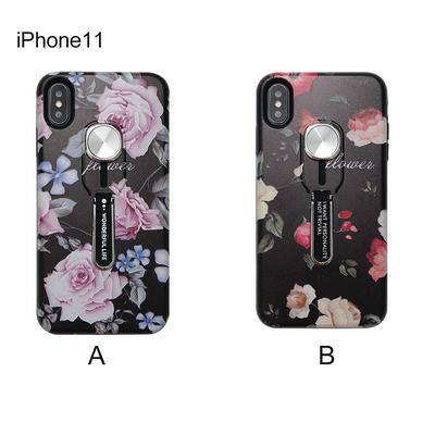 Wallet Phone Case for iPhone 11(6.1), Rose Peony Shockproof Hard Phone Cover With Colorful Magnet Car Bracket