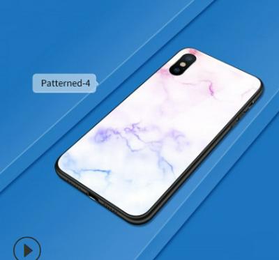 Marble Pattern High-End Shockproof Anti-Scratch 9H Tempered Glass Back + Soft TPU Edge Back Cover Protective Case for iPhone 11 6.1