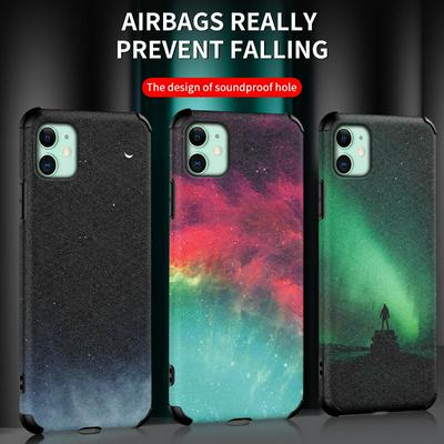 3D Color Spray Pattern Frosted 2 in 1 Four Corners Airbags Anti-Fall Sound-Proof Dust-Poof PC + Soft TPU Back Cover Case for iPhone 11 6.1