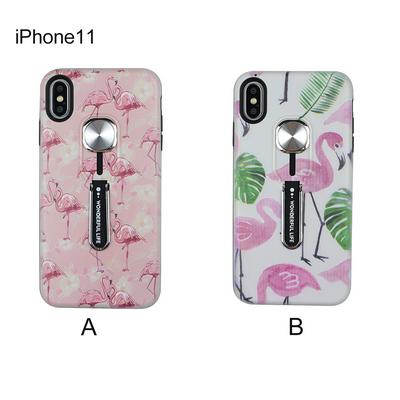 Wallet Phone Case for iPhone 11(6.1), Flamingo Shockproof Hard Phone Cover With Colorful Magnet Car Bracket