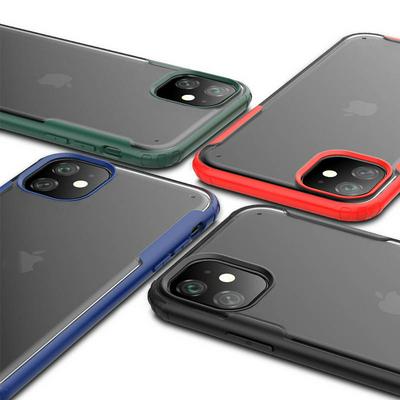 2 in 1 Detachable Frosted Transparent Anti-Fingerprint Hard PC Back + Soft TPU Frame Back Cover Case for iPhone 11 6.1