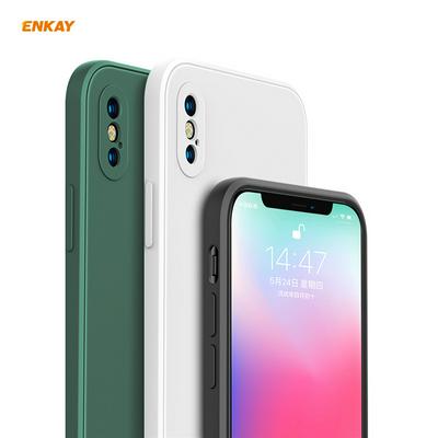 ENKAY ENK-PC071 Straight Edge Liquid Silicone Precise Hole Anti-fall Mobile Phone Protection Soft Case for iPhone XS/X