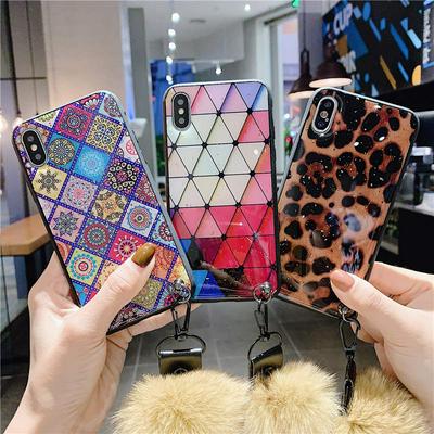 Epoxy Dripping Colored Painting with Gold Foil and Hairball Soft TPU Back Cover Case for iPhone Xs Max 6.5