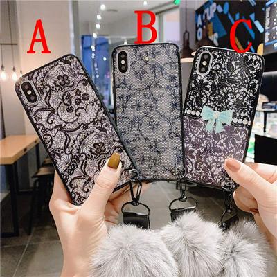 Epoxy Dripping Colored Painting with Gold Foil and Hairball Soft TPU Back Cover Case for iPhone Xs Max 6.5