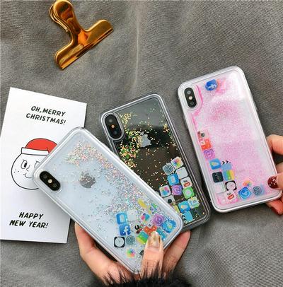APP iCon Liquid Quicksand TPU Back Cover Shockproof Protective Case for iPhone XR 6.1