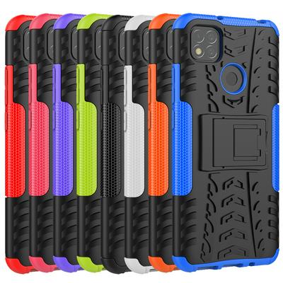 Dazzling Pattern Scratch Resistant Shockproof Hard PC +TPU Back Cover Case with Foldable Stand for Xiaomi Redmi 9C