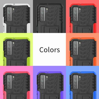 Dazzling Pattern Scratch Resistant Shockproof Hard PC +TPU Back Cover Case with Foldable Stand for HUAWEI P40 Lite 5G