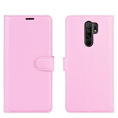 Litchi Pattern Side Flip Shockproof PU Leather + Soft TPU Stand with Magnetic Buckle and Card Slots Protective Case for Xiaomi Redmi 9