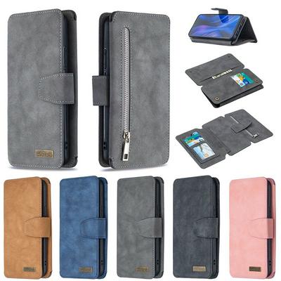 Frosted Zipper Wallet BF07 Type Detachable Scratch Resistant PU Leather Phone Case for Xiaomi Redmi 9
