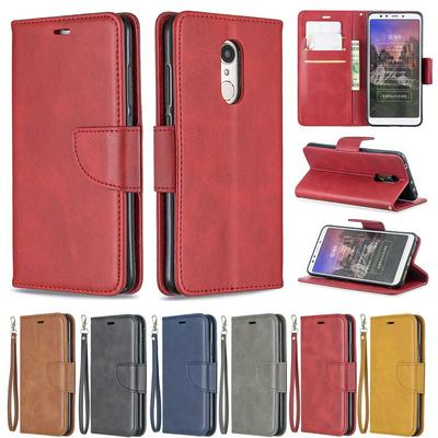 Wallet Case for Redmi 5, Plain Imitation Leather Phone Case with Card Slots and Hidden Kickstand