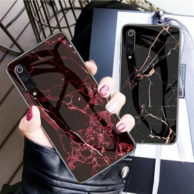 Glossy Marble Pattern Shockproof Tempered Glass Back Cover Case for Xiaomi Mi 9 SE 