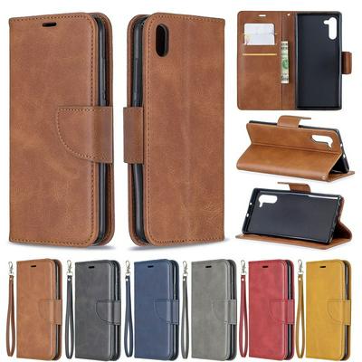 Wallet Case for Redmi 7A, Plain Imitation Leather Phone Case with Card Slots and Hidden Kickstand