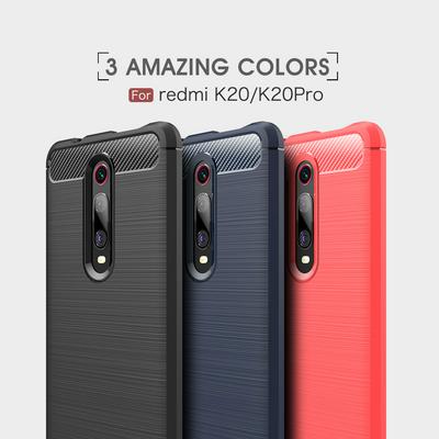 Carbon Fiber Pattern Brushed Metal Soft TPU Back Cover Case for Xiaomi Redmi K20 Pro/Xiaomi Mi 9T Pro