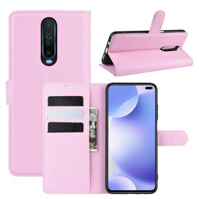 Litchi Pattern Side Flip Shockproof PU Leather + Soft TPU Magnetic Buckle with Stand and Card Slots Wallet Case for Xiaomi Redmi K30