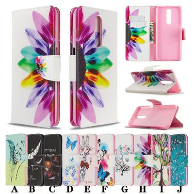 Colored Painting Anti-Fall Side Flip PU Leather + Soft TPU Stand with Magnetic Buckle and Card Slots Wallet Case for Xiaomi Redmi K30