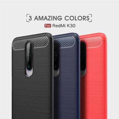 Carbon Fiber Pattern Brushed Shockproof Soft TPU Back Cover Case for Xiaomi Redmi K30