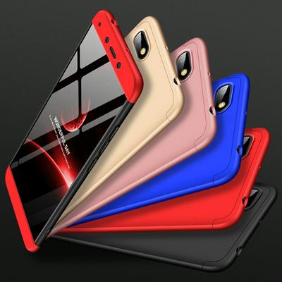 Three-Stage Style Shield Full Coverage Detachable Tempered Glass + Frosted Shockproof Hard PC Back Cover Case for Xiaomi Redmi 6A