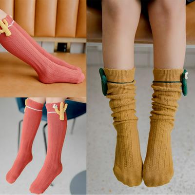 Children's Cotton Cactus Korean Cartoon Middle Tube Socks
