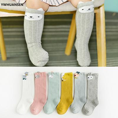 3 Pairs of Children's Cotton Cute Cartoon Printed Pattern Breathable Socks for Spring and Autumn 