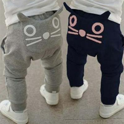 Cotton Owl Baby Trousers Spring and Autumn Kids Clothes Boys Girls Harem Pants 