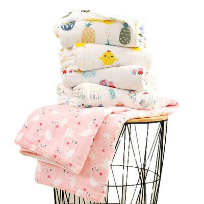 Soft Baby Blanket 6-layer Cotton Toddler Bed/Crib Blanket with Bright Pattern