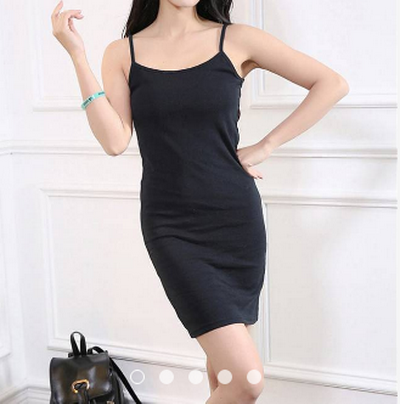 L/XL/2XL Size Solid Color Summer Women Modal Sleeveless Pack Hip Sexy Slimming Basic Camisole Dress