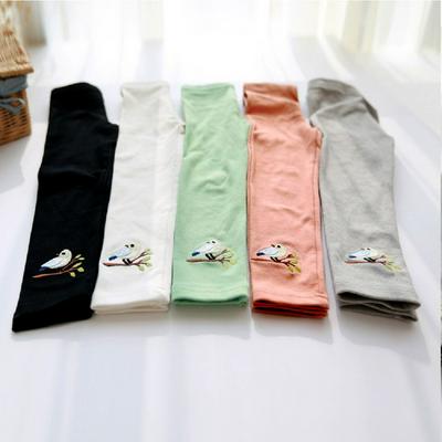 Girl's Candy Color Korean Style High-End Bird Embroidery Leggings All-Match Pants Children's Clothing