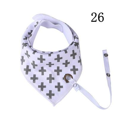 Baby's Drool Bibs Two-layer 100% Cotton Bandana Bibs with Pacifier Strap