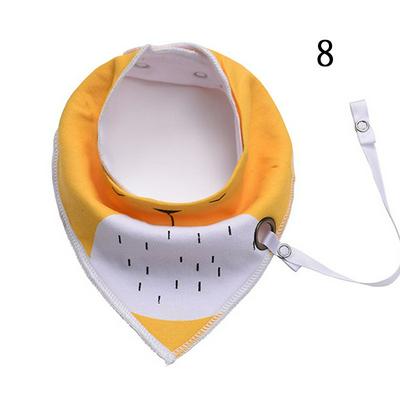 Baby's Drool Bib Two-layer Pure Cotton Bandana Bibs with Pacifier Clip
