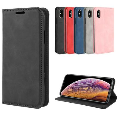 Retro Pattern PU Leather + Soft TPU Card Slots with Stand Support and Wallet Magnetic Absorb Protective Case for iPhone X / XS